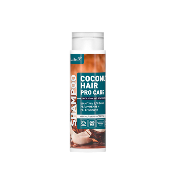 Шампунь для волос увлажнение и регенерация с натуральным кокосовым маслом 400мл.